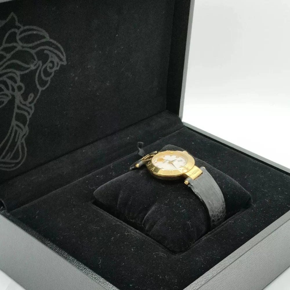 Versace Watch 3P Diamond White Shell Dial 18K Gold Plated Limited